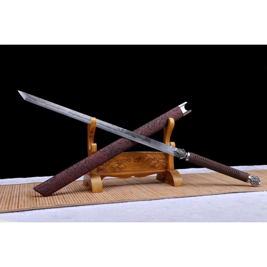 China sword Handmade /functional/sharp/ 红龙纹/HH30